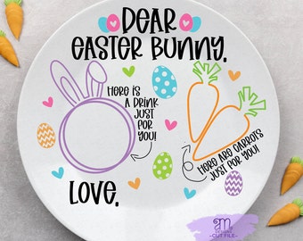 Easter Bunny Plate Svg, Round Easter Tray, Png, Dear Easter Bunny, Dear Easter Bunny Tray, Cricut Svg, Bunny Plate Svg