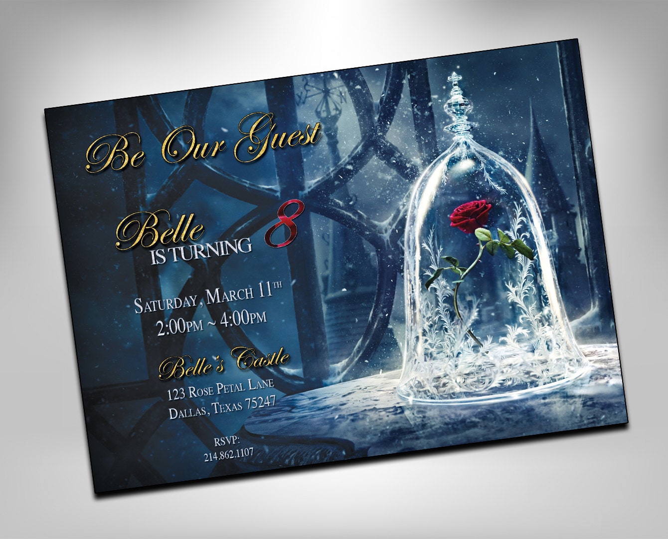 Beauty and the Beast Invitation Beauty and the Beast Invite
