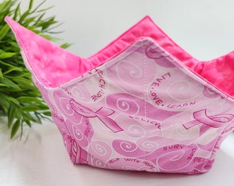 Reversible Microwave Bowl Cozy that goes into the microwave with your bowl and Ice cream bowl holder.