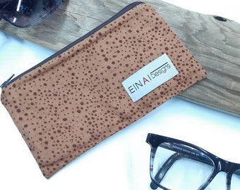Handmade Eyeglass Case: Zippered Sunglass Pouch with Microfibre Lining