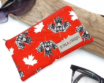 Handmade Eyeglass Case: Zippered Sunglass Pouch with Microfibre Lining