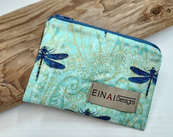 Waterproof lined Zipper Pouch great for a change pouch, Reusable snack sac, gift cards and menstrual cups