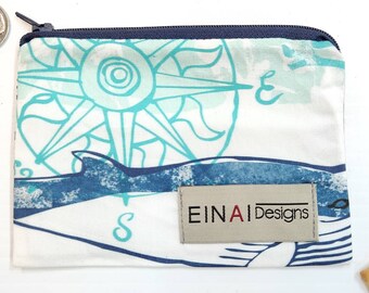 Water-resistant lined Zipper Pouch great for a change pouch, Reusable snack sac, gift cards and menstrual cups