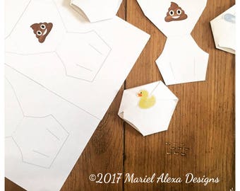 Emoji Diaper Game - Instant Printable - Download - PDF - Fun Unique Games Baby Shower DIY PDF Dirty Diaper Game