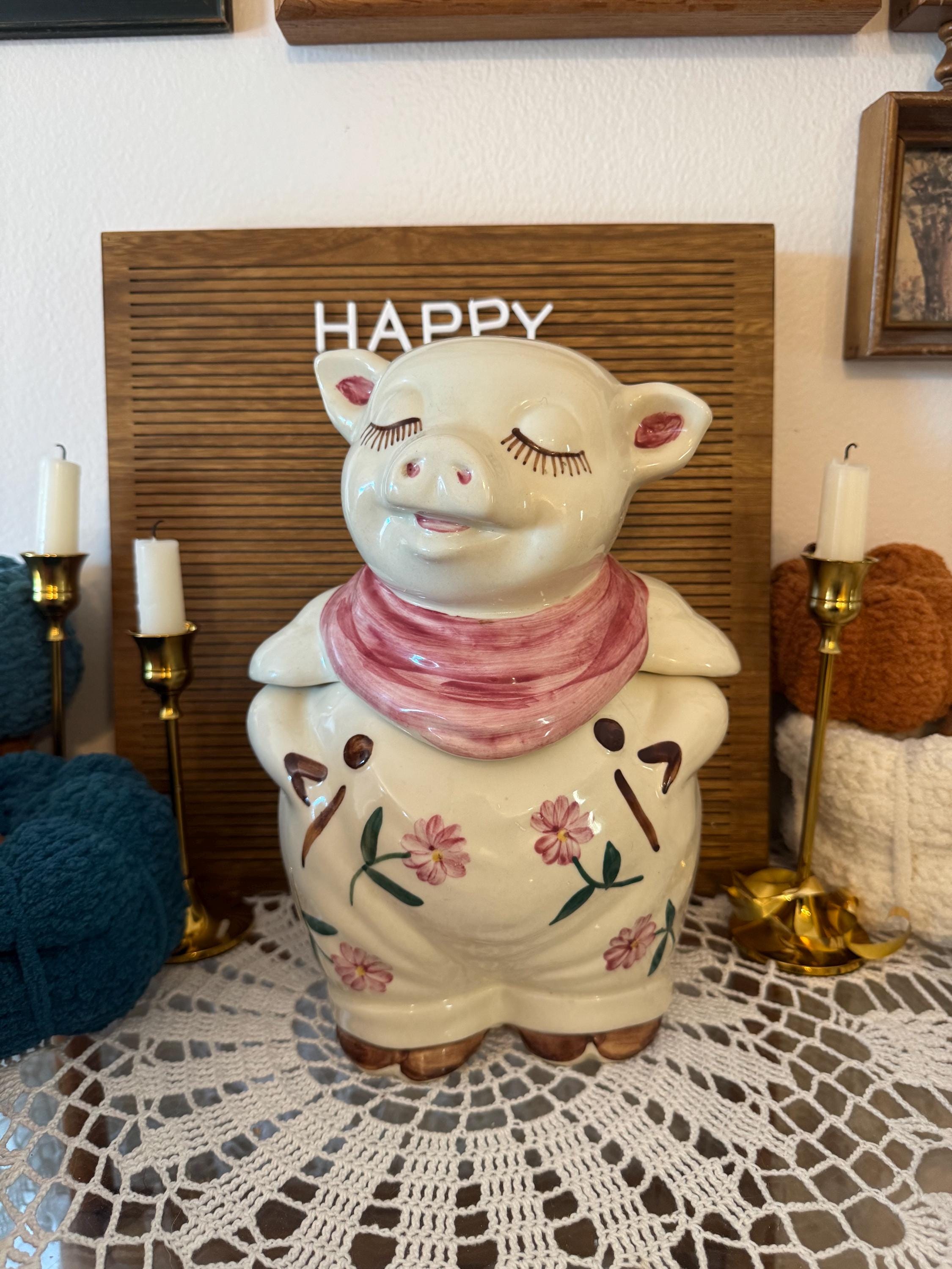 Vintage 1940s Shawnee Pottery “smiley Pig” Cookie Jar — Pink