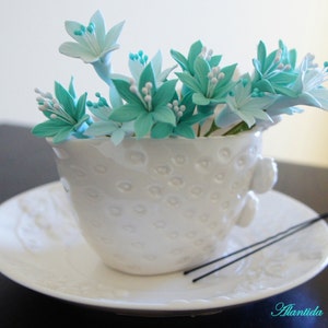Beautiful Hair Pin Set,Bridal Hair Flowers in Aqua Colours,Hair Flowers,Bridal Hair Pin,