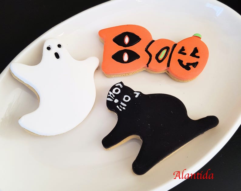 Set of 3 Fake Cookie Halloween Faux Cookies Handmade Fake Cookie Halloween Cookies Halloween Treats image 1