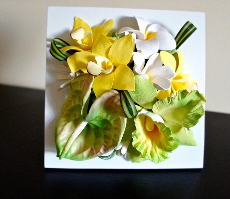 Tropical flower arrangement,flower decor,handmade flower,flower arrangement image 3