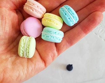 Mini Fake Macaroons Faux Macaroons For Craft or Gift Box Decor Food Miniatures Food Dollhouse Cupcake Decor Cake Decor Macaron Set of 6