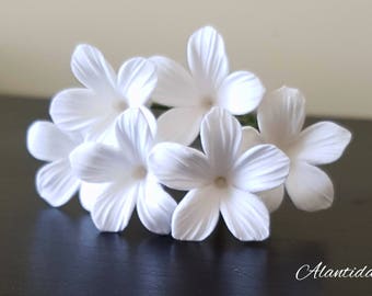 White Stephanotis  Hair Pins Set  Bridal Hair Flowers Hair Flowers White Bridal Hair Pins