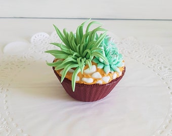 Realistic Cupcake Fake Cupcake Faux Cupcake for Kitchen Decor Shower Favour Display Dessert Succulent Cupcake Cactus Cupcakes Artificial