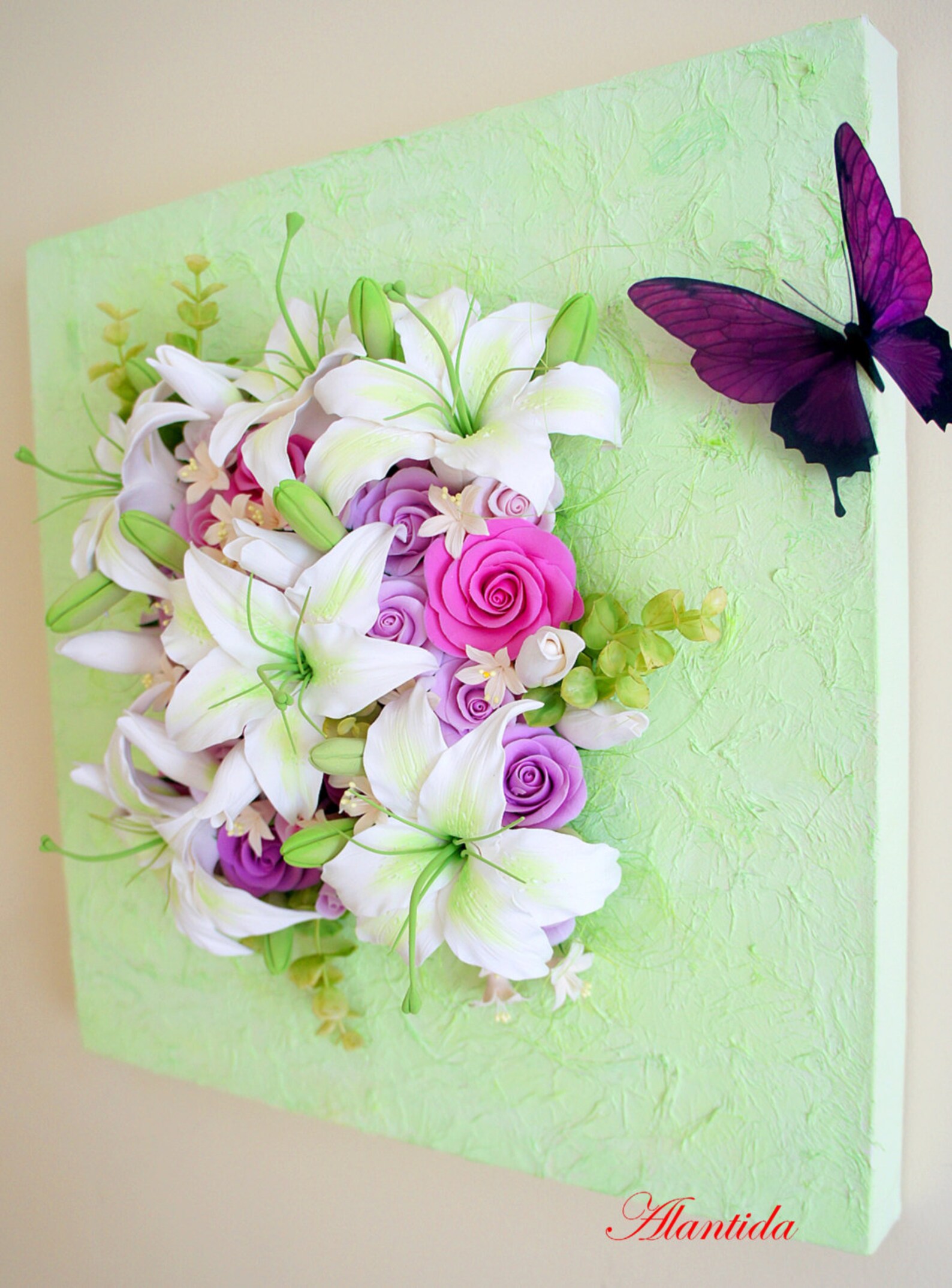 Flowers On CanvasWall artFlower Arrangement handmade Etsy