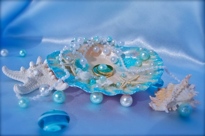 Beach Ring Bearer Sea Shell,Beach Wedding Ring Bearer Pillow image 3