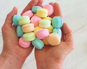 Mini Fake Macaroons Faux Macaroons For Craft or Gift Box Decor Food Miniatures Food Dollhouse Cupcake Decor Cake Decor Macaron Set of 6