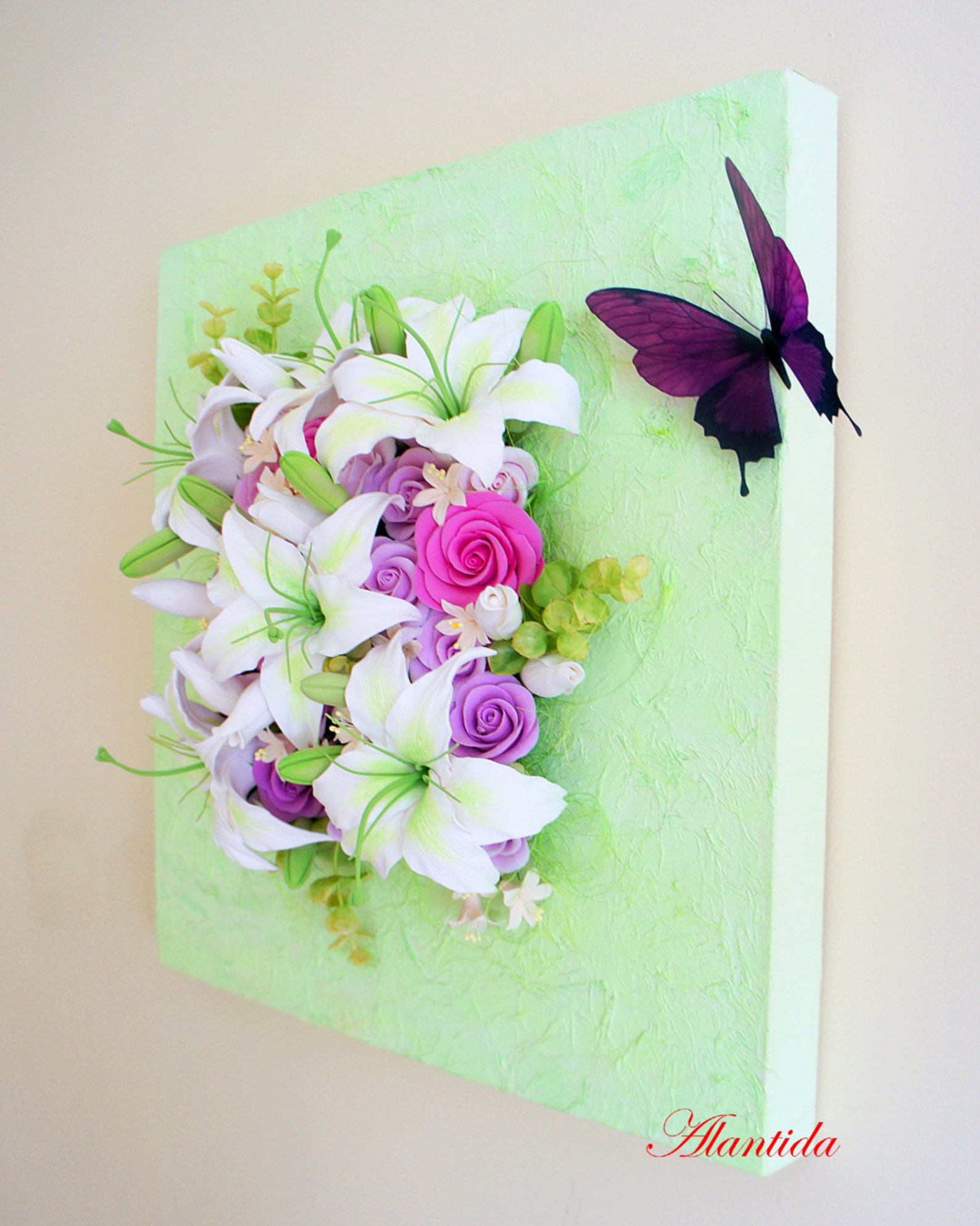 Flowers On CanvasWall artFlower Arrangement handmade Etsy