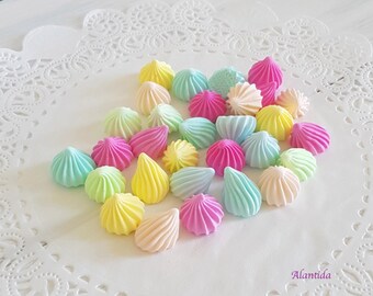 Mix FAUX Mini Cookie Fake Tiny Meringue Set 25 Faux Mini Meringues Food Prop Photo Pastel Colour Kitchen Decor Home Display