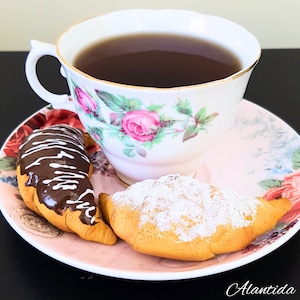 Set of 2 Fake Mini Croissant Display Dessert Bakery Display Faux Croissant Fake Dessert
