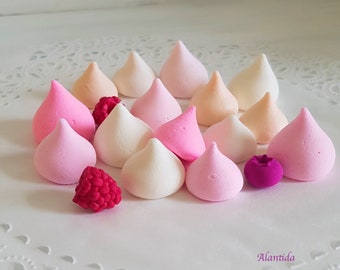 FAUX Cookie Pastel Meringue Set of 15 Fake Food Prop Photo Pastel Colour Kitchen Decor Display