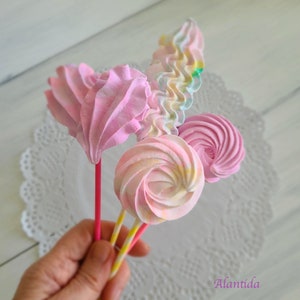Fake Cake Pops Meringue Colour Faux Cake Fake Merengue Pops Faux Meringue Faux Cake Party Favour Centrepieces Cake Party Favour Centrepieces