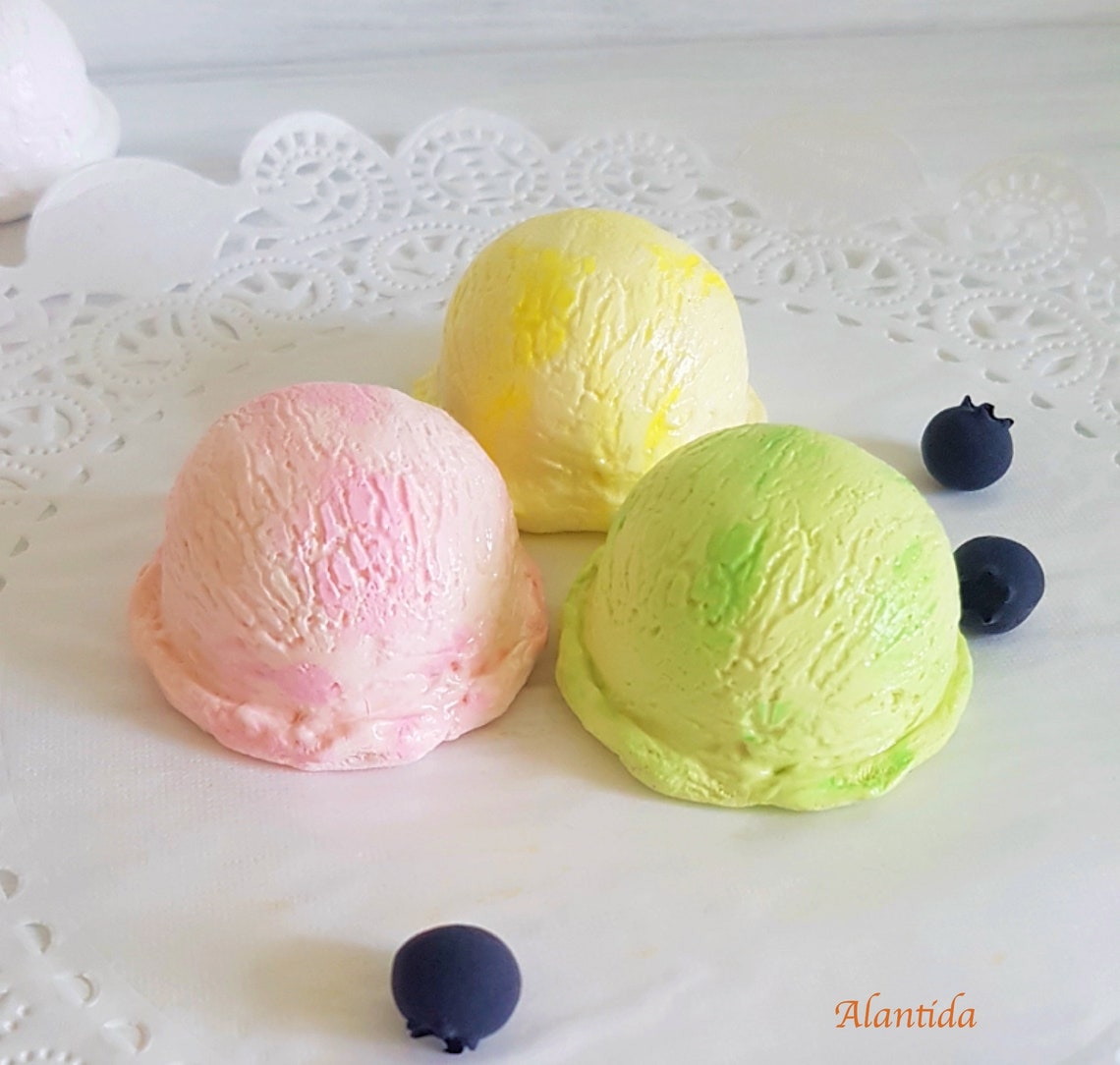 Fake Ice Scoop Faux Ice Cream Scoops Strawberry Ice Cream Etsy Israel