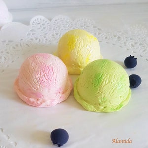 Fake Ice Scoop Faux Ice Cream Scoops Strawberry Ice Cream Scoop Lemon Ice Cream Scoop Fake Mint Ice Cream Faux Ice Cream Scoops Photo Props