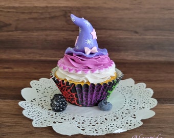 Fake Halloween Witch Hat Cupcake Faux Cupcake Trick or Treat Display Decor Faux Cupcakes Halloween Decor Halloween Decoration Home Decor