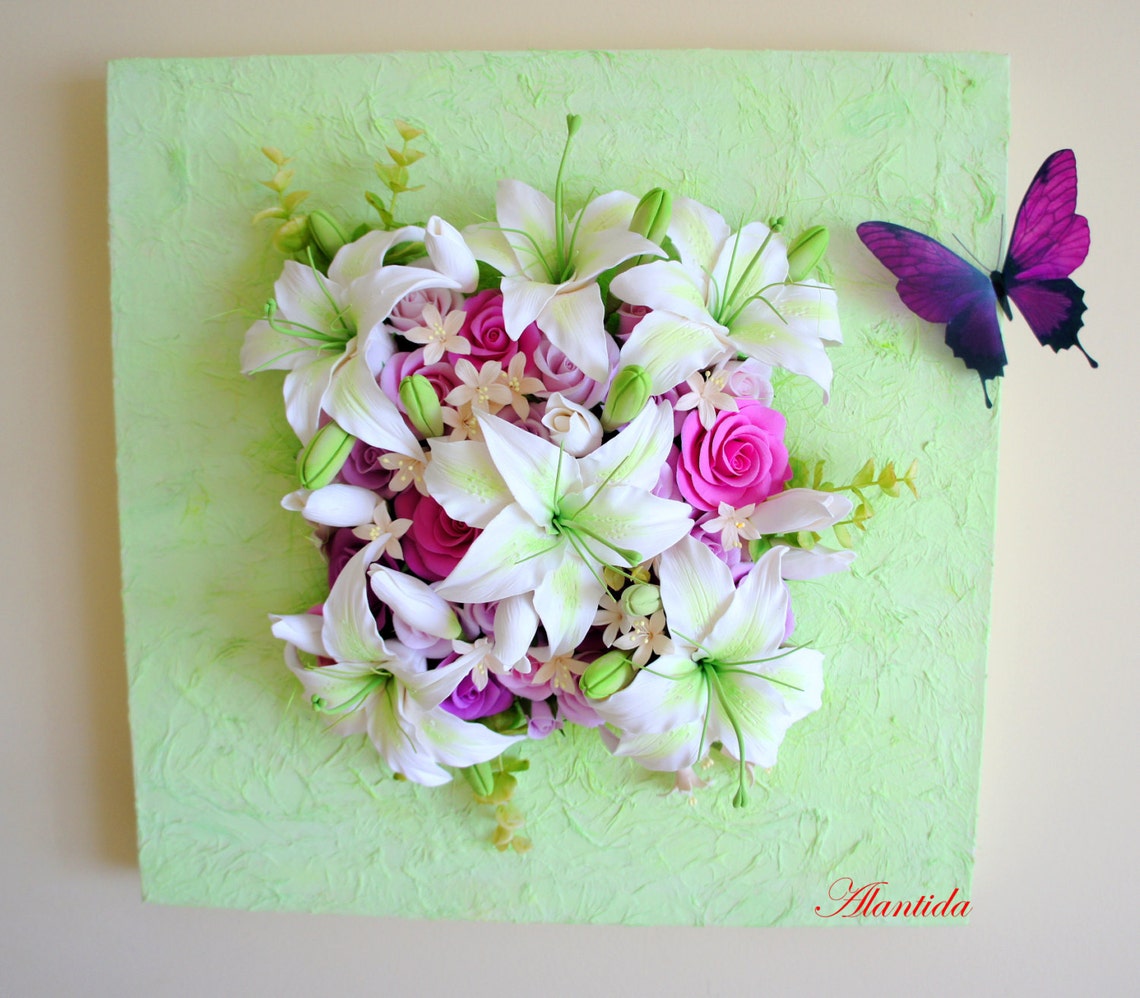 Flowers On CanvasWall artFlower Arrangement handmade Etsy