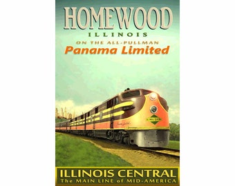 Illinois Central Railroad  Vintage Style Travel Decal sticker
