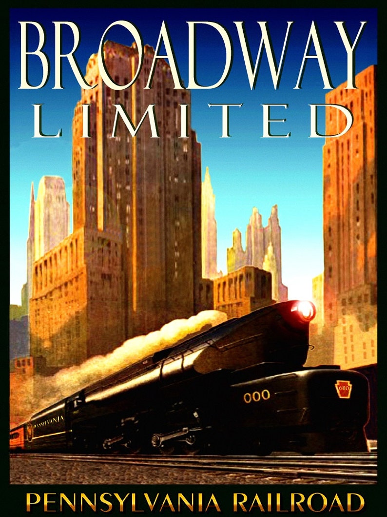 Pennsylvania Railroad BROADWAY LIMITED Train New Retro Poster | Etsy