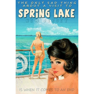 Frühling See New Jersey Shore Kreuzfahrtschiff Pin Up Reise Poster Atlantic Ocean Liner Urlaub Zellstoff Kunstdruck 331