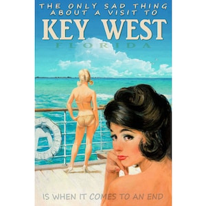 Schlüssel West Florida Kreuzfahrtschiff Pin Up Reise Poster Karibik Atlantik Atlantik Liner Urlaub Zellstoff Kunstdruck 331