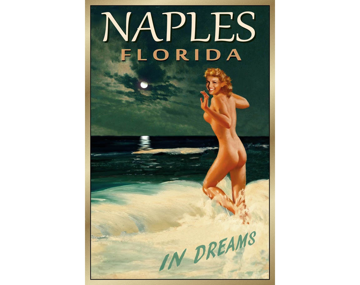 NAPLES Florida new Original Marilyn Monroe Pin up Poster pic