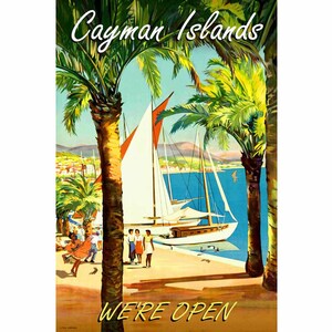 Islas Caimán George Town Antillas Mayores Caribe Travel Poster Champseix Repro Art Print 387
