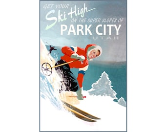 Park City Utah ViaggiPoster Wasatch Neve Sci Arte Stampa 329