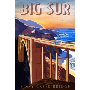 Big Sur Bixby Bridge Pacific Coast California Travel Poster Repro Art Print 374