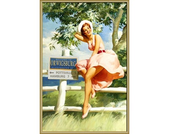 Orwigsburg Pennsylvania Schuylkill County Pin Up Travel Poster Art Print 382