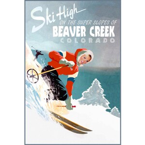 Beaver Creek Colorado Travel Poster Rocky Mountains Snow Ski Paris Art Print 329