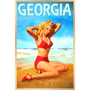Georgia Strand Poster Pin Up Atlantischen Ozean tropischen Sommer Sonne Kunstdruck 275