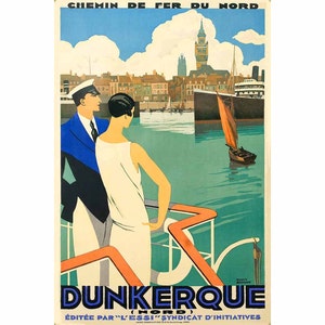 Dunkerque Chemin de Fer du Nord Cartel Retro Restaurado Roger Broders Art Print 299