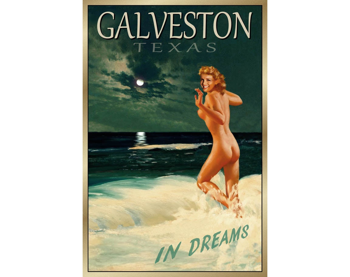 Galveston Texas New Marilyn Monroe Pin up Poster Retro Nude Beach Bathing  Beauty Ocean Travel Art Print 169 - Etsy