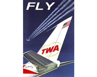 TWA航空ビンテージ オリジナルポスター 60年代 TWA航空ビンテージ オリジナルポスター 60年代 - メルカリ