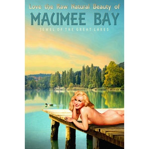 Maumee Bay Lake Erie Marilyn Monroe Pin Up Travel Poster Lake Dock Toledo Art Print 294