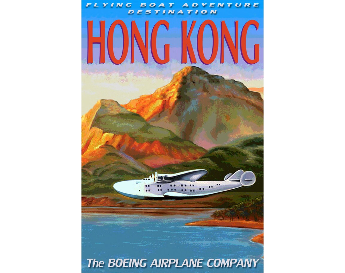 Boeing 314 FLYING BOAT New Retro Seaplane Travel Poster