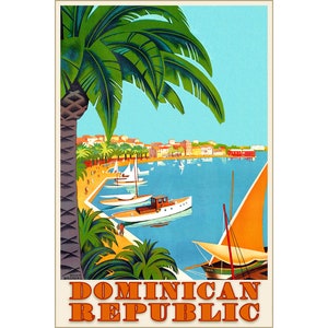 Dominican Republic Hispaniola Caribbean Sea Travel Poster Roger Broders Repro Art Print 313