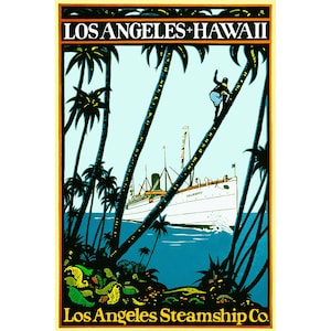 Los Angeles Steamship Company SS CALAWAII New Retro Ocean Liner Travel Poster Art Print 199
