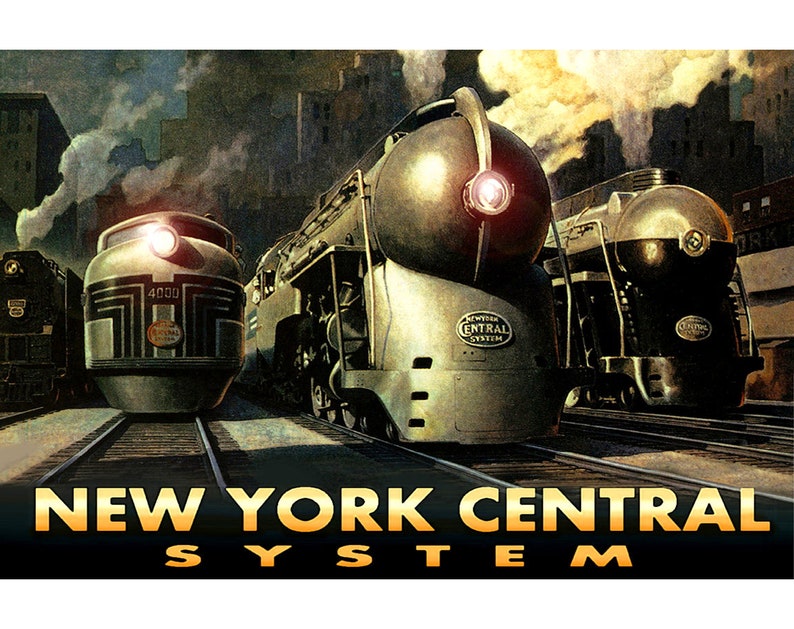 New York Central System Streamliners Nuevo Cartel Retro Henry image 0