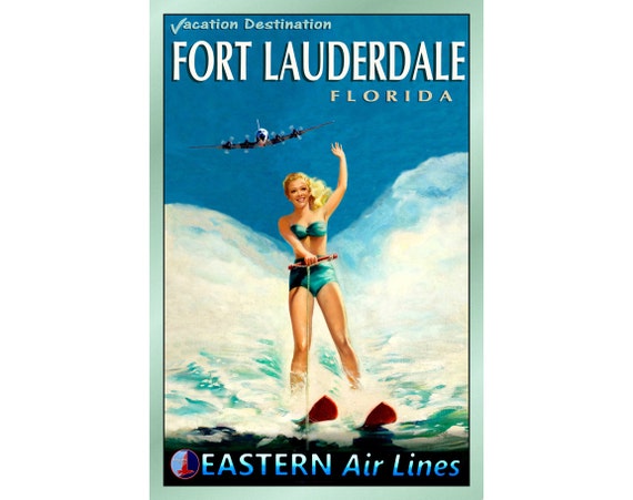 Florida Original Sunshine State Ocean Beach Poster Atlantic Pin Up Art Print 205