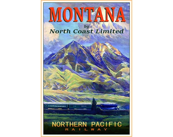 Northern Pacific NORTH COAST Limited Poster Railroad Train Steam Art Print  026 