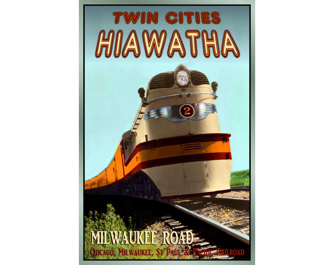 Milwaukee Road HIAWATHA New Original Train Travel Poster