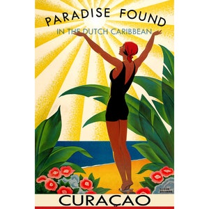 Curacao Dutch Caribbean Tropical ABC Islands Travel Poster Roger Broders Repro Art Print 314